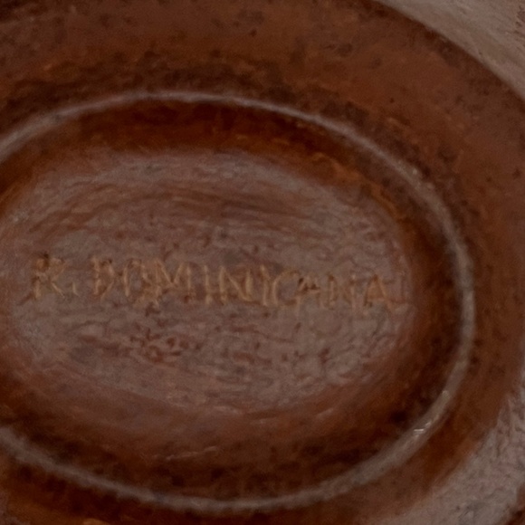 Vintage  Handmade Woven Rattan Rim Red Clay Pottery Bowl Dominicana 7.5" - Picture 5 of 6